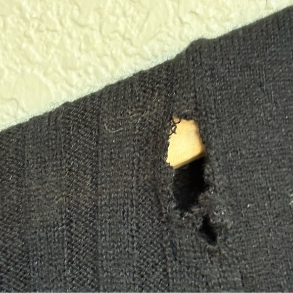 NWT Vince Black 100% Cashmere Ribbed Button Front Pocket Cardigan Sweater M - Picture 8 of 13